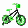 Bicicleta 16 Masculina Preta Infantil Rodas Nylon Verde