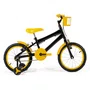 Bicicleta 16 Masculina Preta Infantil Aro Alumínio Amarelo