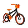 Bicicleta 16 Masculina Preto Infantil Aro Alumínio Laranja