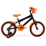 Bicicleta 16 Masculina Preto Infantil Aro Alumínio Laranja