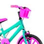 Bicicleta 16 Feminina Verde Água Infantil Rodas Nylon Pink