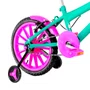 Bicicleta 16 Feminina Verde Água Infantil Rodas Nylon Pink
