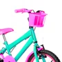 Bicicleta 16 Feminina Verde Água Infantil Aro Alumínio Pink