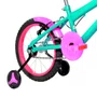 Bicicleta 16 Feminina Verde Água Infantil Aro Alumínio Pink
