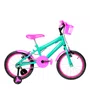 Bicicleta 16 Feminina Verde Água Infantil Aro Alumínio Pink