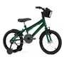 Bicicleta 16 Masculina Verde Escuro Infantil Aro Aluminio Preto