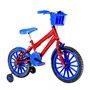 Bicicleta 16 Masculina Vermelha Infantil Rodas Nylon Azul