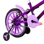 Bicicleta 16 Feminina Violeta Infantil Rodas Nylon Lílas
