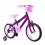 Bicicleta 16 Feminina Violeta Infantil Aro Alumínio Rosa