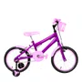 Bicicleta 16 Feminina Violeta Infantil Aro Alumínio Rosa