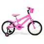 Bicicleta 16 Feminina Rosa Infantil Aro Alumínio