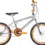 Bicicleta 20 Cromada Cross Aro Aero 20 Laranja