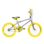 Bicicleta 20 Cromada Cross Aro Aero Amarelo com Pneu Amarelo