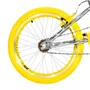 Bicicleta 20 Cromada Cross Aro Aero Amarelo com Pneu Amarelo