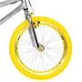 Bicicleta 20 Cromada Cross Aro Aero Amarelo com Pneu Amarelo