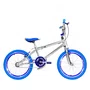 Bicicleta 20 Cromada Cross Aro Aero Azul com Pneu Azul