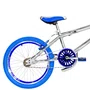 Bicicleta 20 Cromada Cross Aro Aero Azul com Pneu Azul