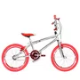 Bicicleta 20 Cromada Cross Aro Aero Vermelho com Pneu Vermelho