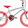 Bicicleta 20 Cromada Cross Aro Aero Vermelho com Pneu Vermelho