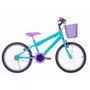 Bicicleta 20 Feminina Azul Claro Infantil Aro Alumínio Lilás
