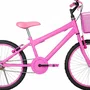 Bicicleta 20 Feminina Rosa Infantil Aro Alumínio Rosa