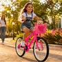 Bicicleta 20 Feminina Rosa Neon Infantil Aro Alumínio