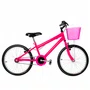 Bicicleta 20 Feminina Rosa Neon Infantil Aro Alumínio