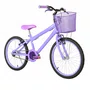 Bicicleta 20 Feminina Lilás Infantil Aro Alumínio Lilás
