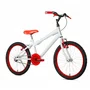 Bicicleta 20 Masculina Branca Infantil Aro Alumínio Vermelho