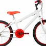 Bicicleta 20 Masculina Branca Infantil Aro Alumínio Vermelho