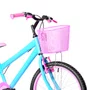 Bicicleta 20 Feminina Azul Claro Infantil Aro Alumínio Rosa