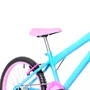 Bicicleta 20 Feminina Azul Claro Infantil Aro Alumínio Rosa