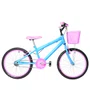 Bicicleta 20 Feminina Azul Claro Infantil Aro Alumínio Rosa
