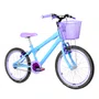 Bicicleta 20 Feminina Azul Claro Infantil Aro Aero Lilás