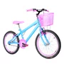 Bicicleta 20 Feminina Azul Claro Infantil Aro Aero Rosa