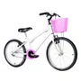 Bicicleta 20 Feminina Branca Infantil Aro Alumínio