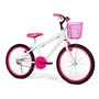 Bicicleta 20 Feminina Branca Infantil Aro Alumínio Pink