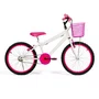 Bicicleta 20 Feminina Branca Infantil Aro Alumínio Pink