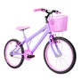 Bicicleta 20 Feminina Lilas Infantil  Aro Alumínio Rosa