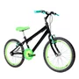 Bicicleta 20 Masculina Preta Infantil Aro Aero Verde Neon