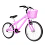 Bicicleta 20 Feminina Rosa Infantil Aro Alumínio