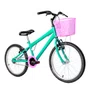 Bicicleta 20 Feminina Verde Agua Infantil Aro Alumínio