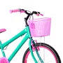 Bicicleta 20 Feminina Verde Água Infantil Aro Alumínio Pink