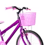 Bicicleta 20 Feminina Violeta Infantil Aro Alumínio Rosa