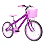Bicicleta 20 Feminina Violeta Infantil Aro Alumínio Rosa