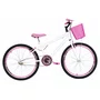 Bicicleta 24 Feminina Branca Aro Aero Rosa
