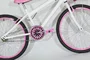 Bicicleta 24 Feminina Branca Aro Alumínio Rosa