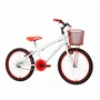 Bicicleta 24 Feminina Branca Aro Alumínio Vermelho
