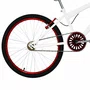 Bicicleta 24 Feminina Branca Aro Alumínio Vermelho