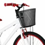 Bicicleta 24 Feminina Branca Aro Alumínio Vermelho